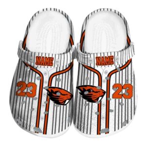 custom oregon state beavers pinstripe pattern clog best selling