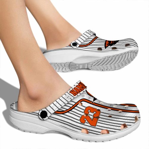 custom oregon state beavers pinstripe pattern clog fashion forward