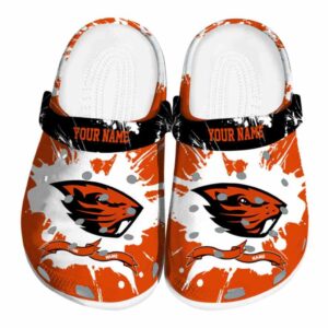 custom oregon state beavers splatter pattern clog best selling