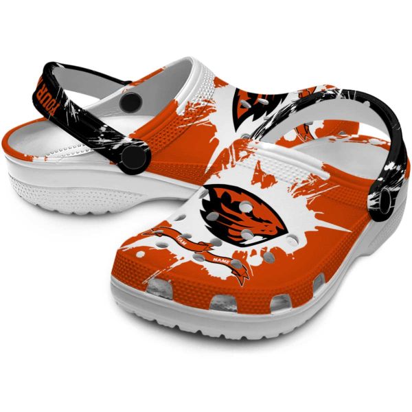 custom oregon state beavers splatter pattern clog high quality