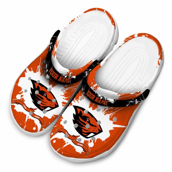 custom oregon state beavers splatter pattern clog latest model