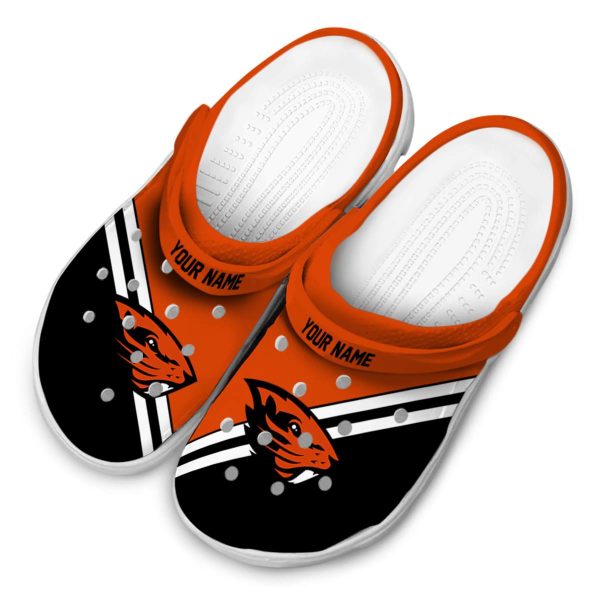 custom oregon state beavers striped accents clog latest model