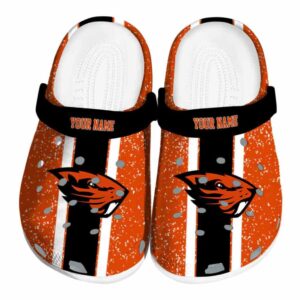 custom oregon state beavers vertical stripes clog best selling