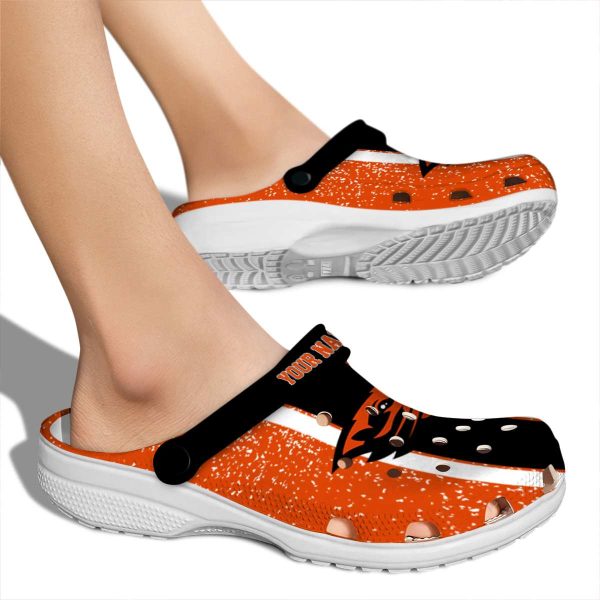 custom oregon state beavers vertical stripes clog fashion forward