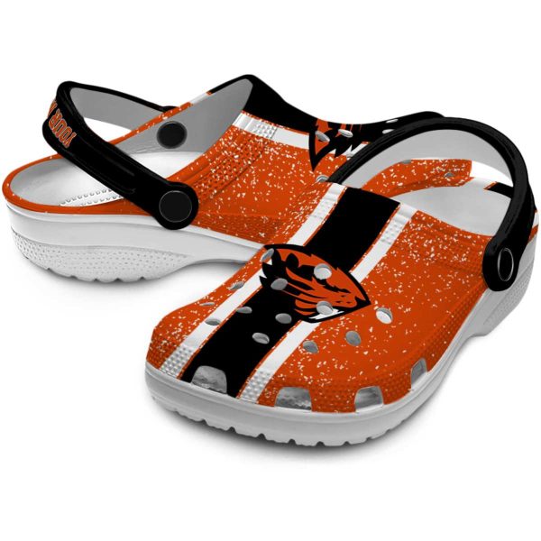 custom oregon state beavers vertical stripes clog high quality