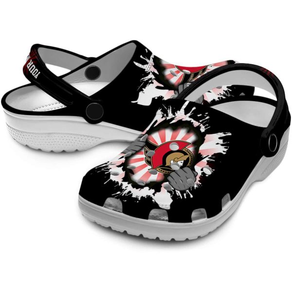 custom ottawa senators gripping hand clog high quality