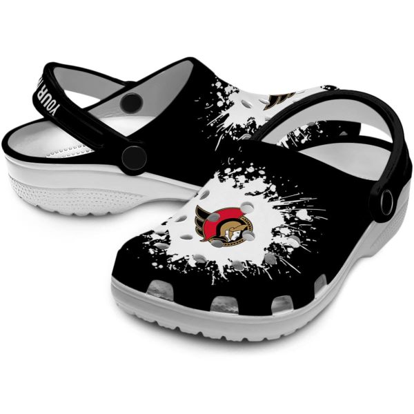custom ottawa senators splatter background clog high quality