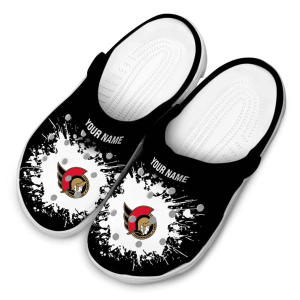 custom ottawa senators splatter background clog latest model