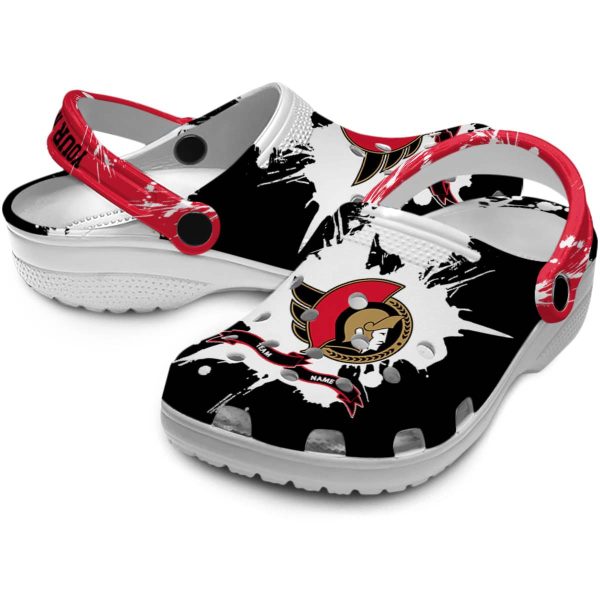 custom ottawa senators splatter pattern clog high quality