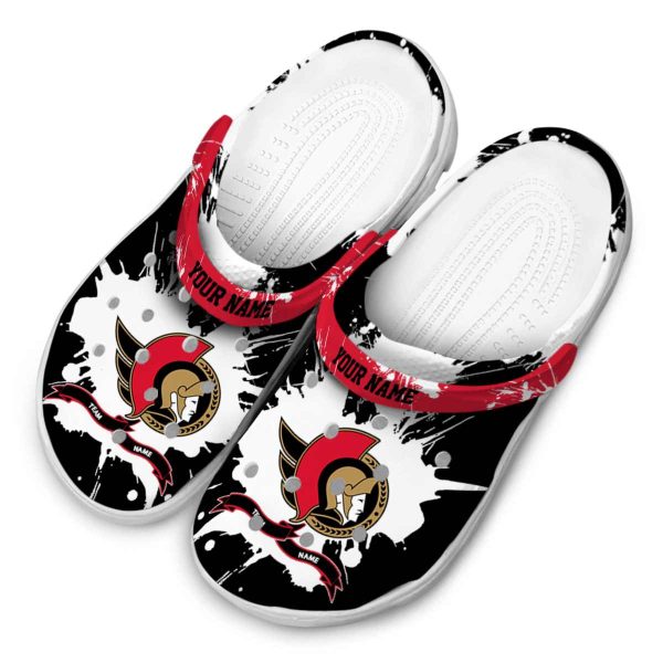 custom ottawa senators splatter pattern clog latest model