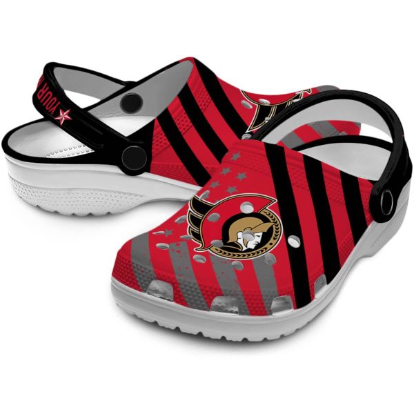 custom ottawa senators star spangled graphic clog high quality