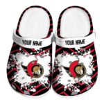 custom ottawa senators zigzag paint burst clog best selling