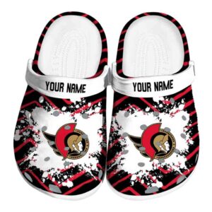custom ottawa senators zigzag paint burst clog best selling