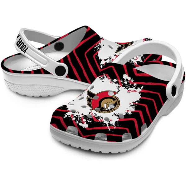 custom ottawa senators zigzag paint burst clog high quality