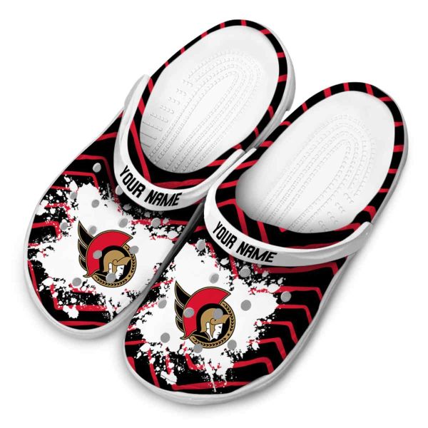 custom ottawa senators zigzag paint burst clog latest model