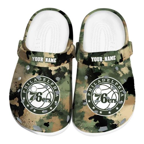 custom philadelphia 76ers camouflage craze clog best selling