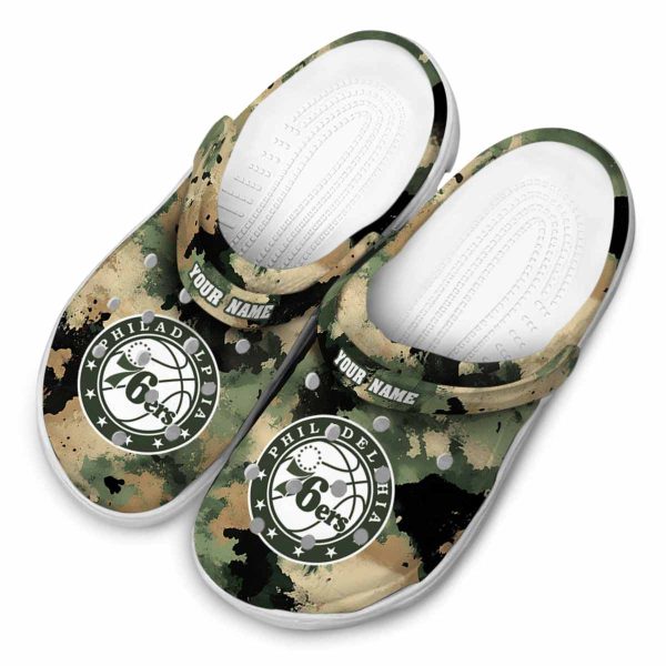 custom philadelphia 76ers camouflage craze clog latest model