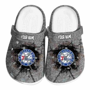 custom philadelphia 76ers cracked ground texture clog best selling