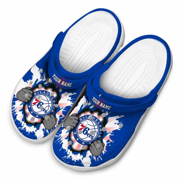 custom philadelphia 76ers gripping hand clog latest model
