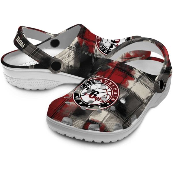 custom philadelphia 76ers plaid fusion clog high quality