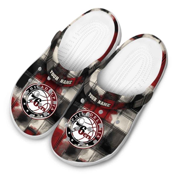 custom philadelphia 76ers plaid fusion clog latest model