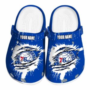 custom philadelphia 76ers splash motif background clog best selling