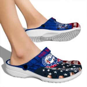 custom philadelphia 76ers star spangled side pattern clog fashion forward