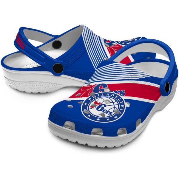 custom philadelphia 76ers vibrant dual tone clog high quality