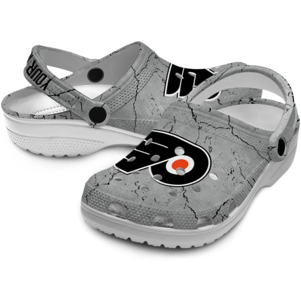 custom philadelphia flyers cracked texture clog high quality