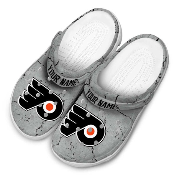custom philadelphia flyers cracked texture clog latest model