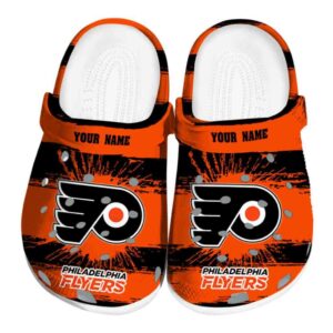 custom philadelphia flyers paint splatter graphics clog best selling