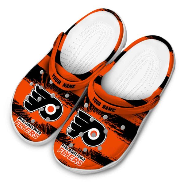 custom philadelphia flyers paint splatter graphics clog latest model