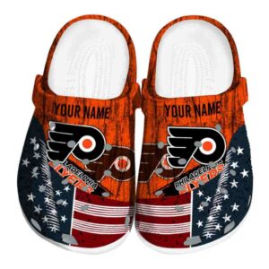 custom philadelphia flyers star spangled side pattern clog best selling