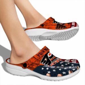 custom philadelphia flyers star spangled side pattern clog fashion forward