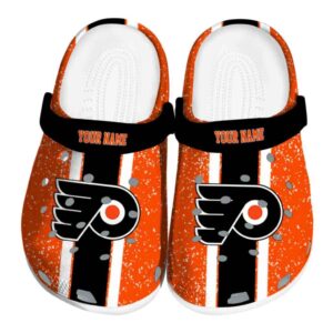custom philadelphia flyers vertical stripes clog best selling