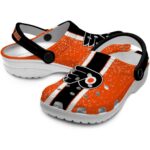 custom philadelphia flyers vertical stripes clog best selling
