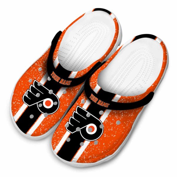 custom philadelphia flyers vertical stripes clog latest model