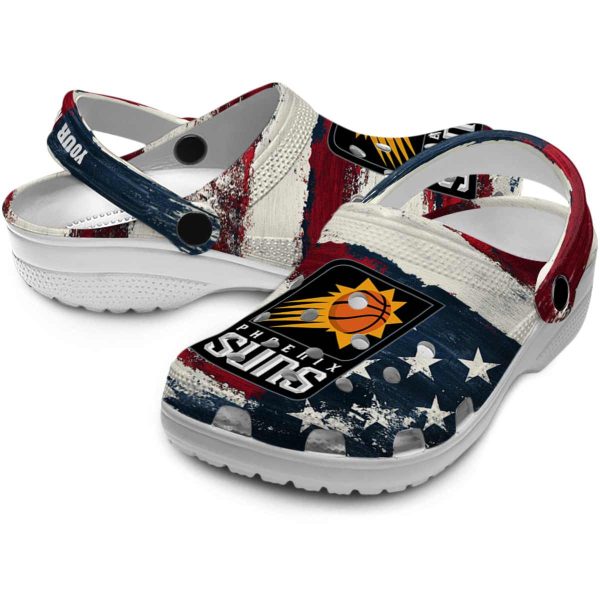 custom phoenix suns patriotic stripes clog high quality