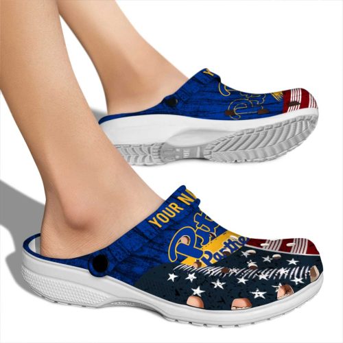 custom pittsburgh panthers star spangled side pattern clog fashion forward