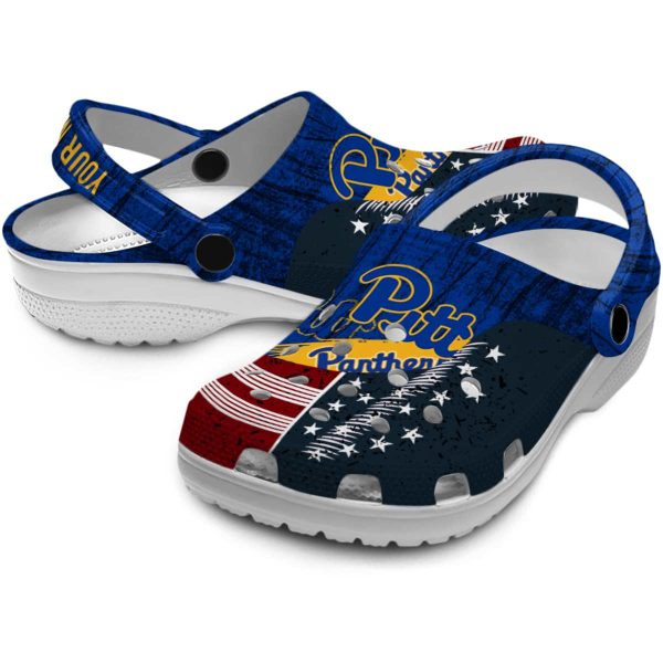 custom pittsburgh panthers star spangled side pattern clog high quality