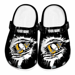 custom pittsburgh penguins splash motif background clog best selling