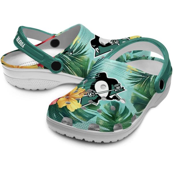custom pittsburgh penguins tropical vibes clog high quality