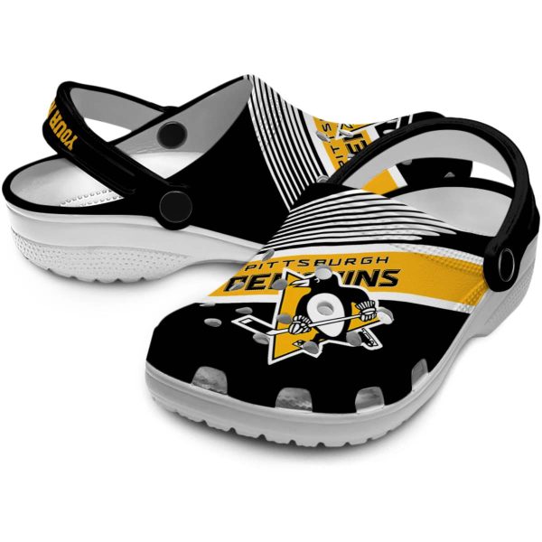 custom pittsburgh penguins vibrant dual tone clog high quality