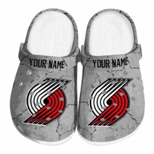 custom portland trail blazers cracked texture clog best selling