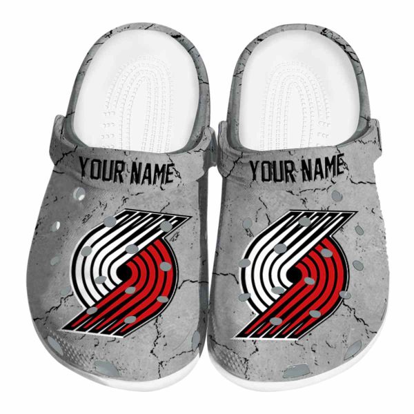 custom portland trail blazers cracked texture clog best selling
