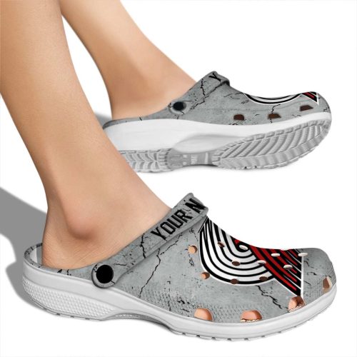 custom portland trail blazers cracked texture clog fashion forward
