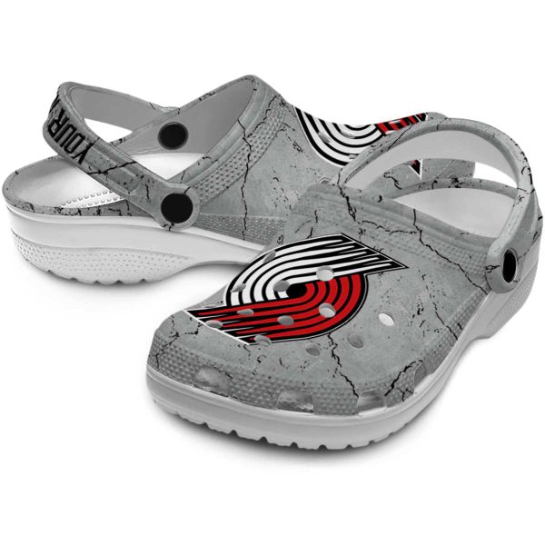 custom portland trail blazers cracked texture clog high quality