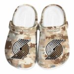 custom portland trail blazers desert camo clog best selling