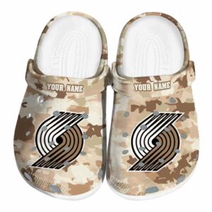 custom portland trail blazers desert camo clog best selling