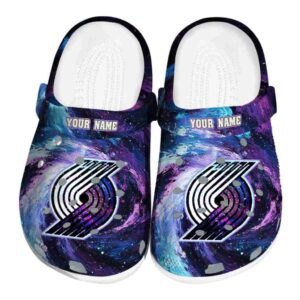custom portland trail blazers galaxy swirl clog best selling